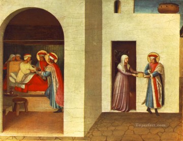 フラ・アンジェリコ Painting - 聖コスマスと聖ダミアンによるパラディアの癒し ルネサンス・フラ・アンジェリコ